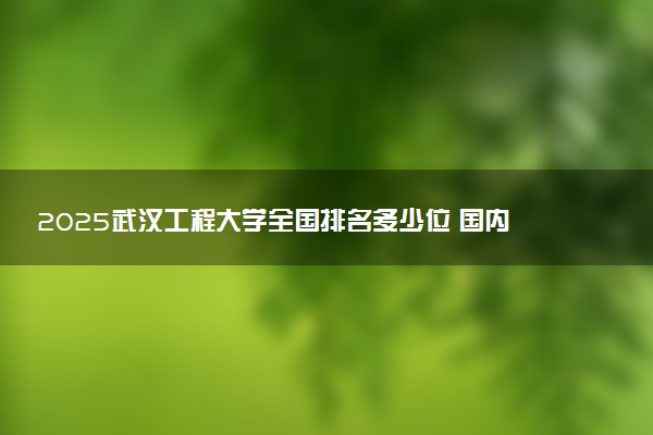2025武汉工程大学全国排名多少位 国内第几名