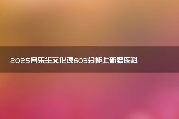 2025音乐生文化课603分能上新疆医科大学吗