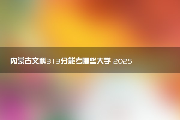 内蒙古文科313分能考哪些大学 2025考生稳上的大学名单