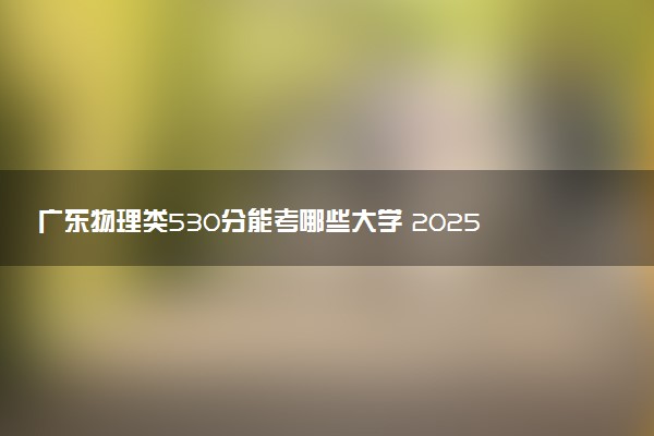 广东物理类530分能考哪些大学 2025考生稳上的大学名单