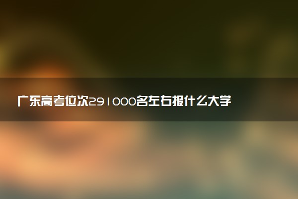 广东高考位次291000名左右报什么大学好（2025年参考）