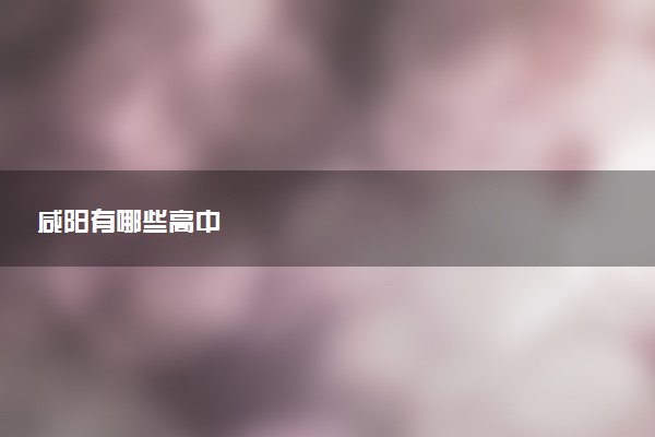 咸阳有哪些高中