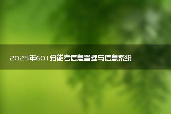 2025年601分能考信息管理与信息系统专业吗 601分信息管理与信息系统专业大学推荐