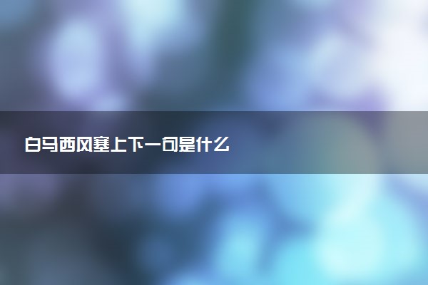 白马西风塞上下一句是什么