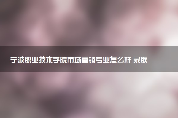 宁波职业技术学院市场营销专业怎么样 录取分数线多少