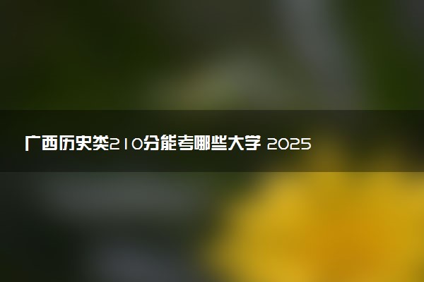 广西历史类210分能考哪些大学 2025考生稳上的大学名单