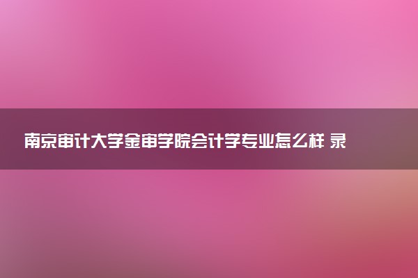 南京审计大学金审学院会计学专业怎么样 录取分数线多少