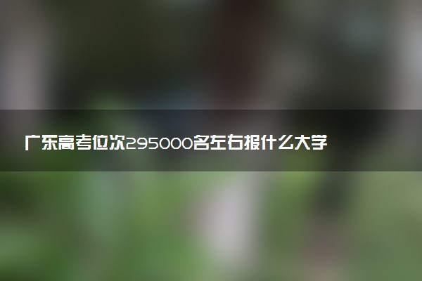 广东高考位次295000名左右报什么大学好（2025年参考）