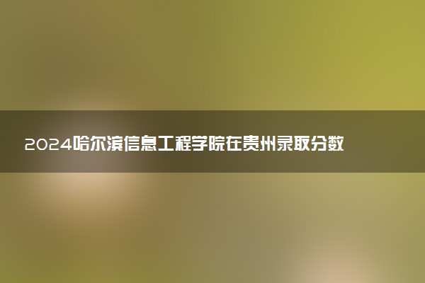 2024哈尔滨信息工程学院在贵州录取分数线 各专业分数及位次