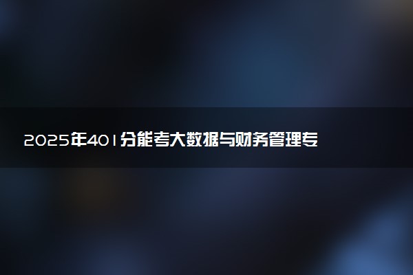 2025年401分能考大数据与财务管理专业吗 401分大数据与财务管理专业大学推荐