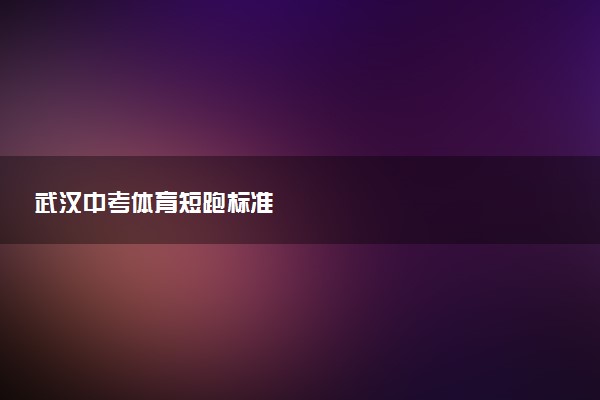 武汉中考体育短跑标准