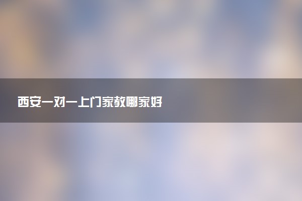 西安一对一上门家教哪家好
