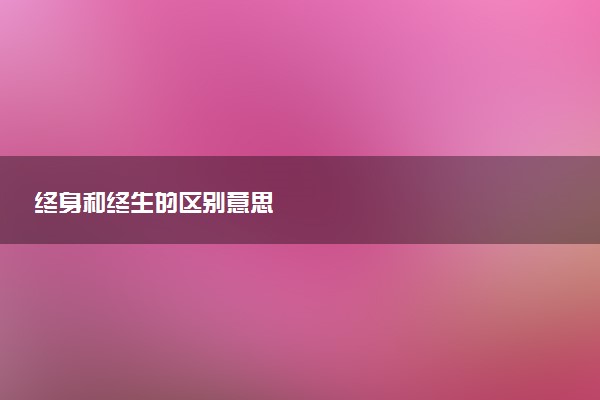 终身和终生的区别意思