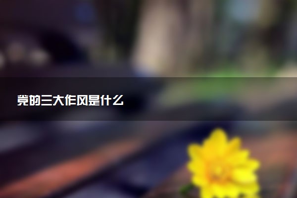 党的三大作风是什么
