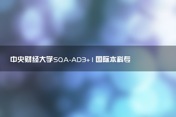 中央财经大学SQA-AD3+1国际本科专业及学费 实力如何