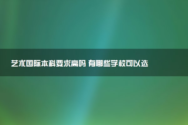 艺术国际本科要求高吗 有哪些学校可以选