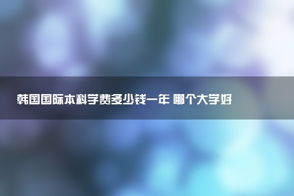 韩国国际本科学费多少钱一年 哪个大学好