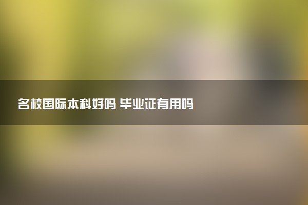 名校国际本科好吗 毕业证有用吗