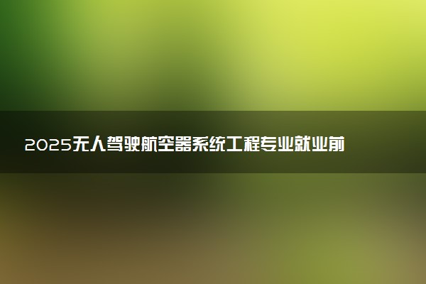 2025无人驾驶航空器系统工程专业就业前景及就业方向最新 好找工作吗