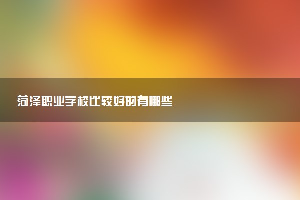 菏泽职业学校比较好的有哪些