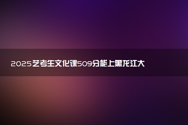 2025艺考生文化课509分能上黑龙江大学吗