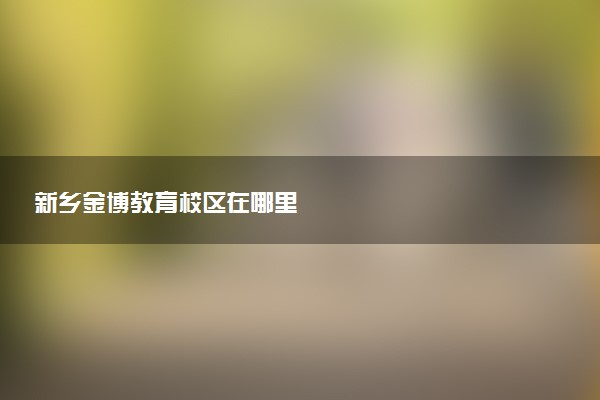 新乡金博教育校区在哪里