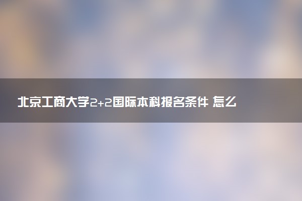 北京工商大学2+2国际本科报名条件 怎么申请