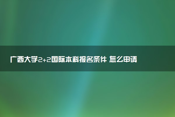 广西大学2+2国际本科报名条件 怎么申请