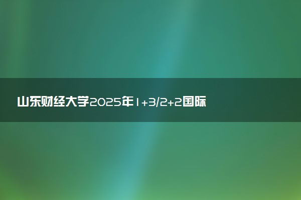 山东财经大学2025年1+3/2+2国际本科项目招生简章