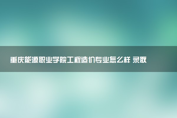 重庆能源职业学院工程造价专业怎么样 录取分数线多少