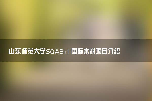 山东师范大学SQA3+1国际本科项目介绍