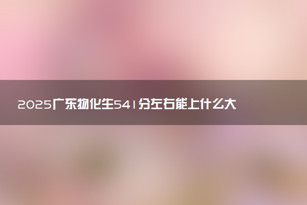 2025广东物化生541分左右能上什么大学 可以报考的院校名单