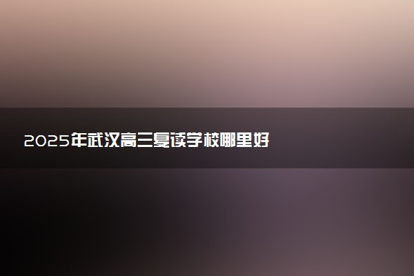 2025年武汉高三复读学校哪里好