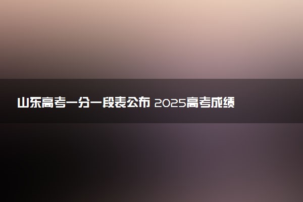 山东高考一分一段表公布 2025高考成绩位次排名查询