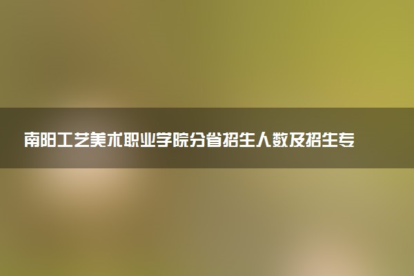 南阳工艺美术职业学院分省招生人数及招生专业2025年招生计划参考