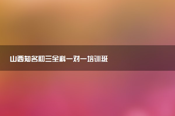山西知名初三全科一对一培训班