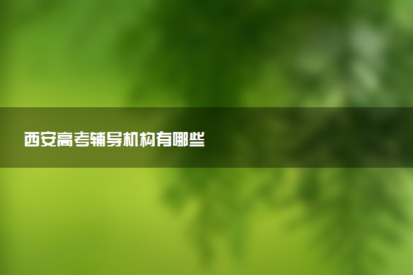 西安高考辅导机构有哪些
