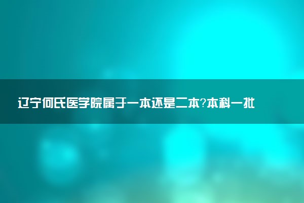 辽宁何氏医学院属于一本还是二本？本科一批、二批的区别及报考建议