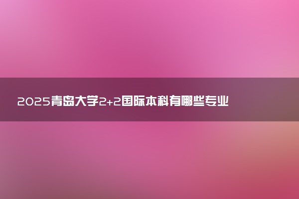 2025青岛大学2+2国际本科有哪些专业 学费多少钱