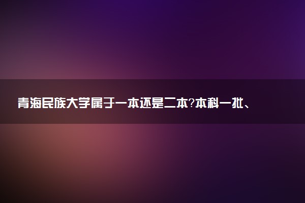 青海民族大学属于一本还是二本？本科一批、二批的区别及报考建议