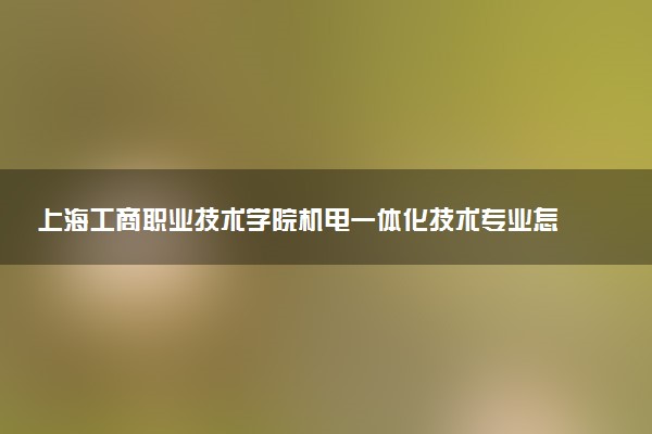 上海工商职业技术学院机电一体化技术专业怎么样 录取分数线多少