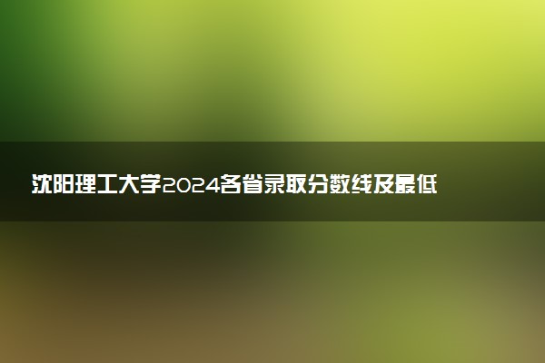 沈阳理工大学2024各省录取分数线及最低位次是多少