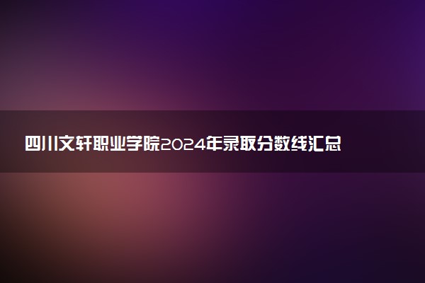 四川文轩职业学院2024年录取分数线汇总 各省最低分与位次排名及2025报考指南