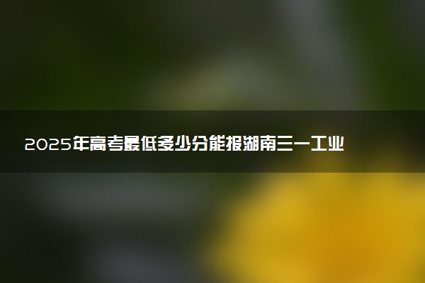 2025年高考最低多少分能报湖南三一工业职业技术学院？附湖南三一工业职业技术学院历年录取分数线及位次