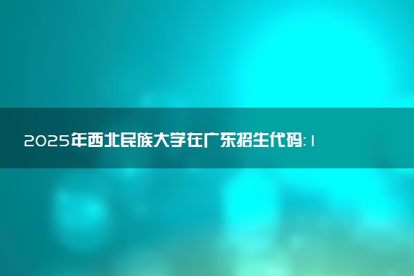 2025年西北民族大学在广东招生代码：10742 专业代码及报考指南