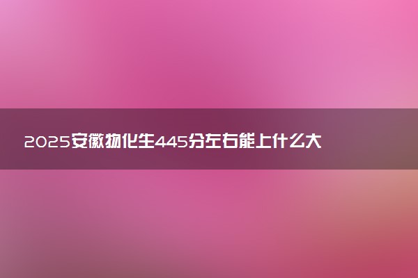 2025安徽物化生445分左右能上什么大学 可以报考的院校名单