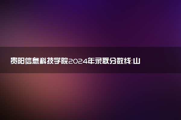 贵阳信息科技学院2024年录取分数线：山东493分领跑，山西391分垫底 2025报考建议及事项