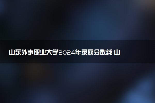 山东外事职业大学2024年录取分数线：山东483分领跑，山东150分垫底 2025报考建议及事项