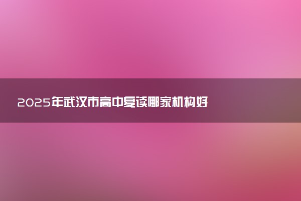 2025年武汉市高中复读哪家机构好