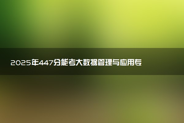 2025年447分能考大数据管理与应用专业吗 447分大数据管理与应用专业大学推荐
